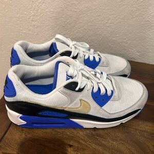 Nike Air Max 90 premium Sneakers in Blue, White, and Gold